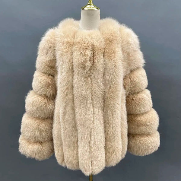 MISSJANEFUR Women Fox Fur Coat Natural Fur 2022 Fashion Luxury Medium Long Winter Plush Coats Custom XXXXXL