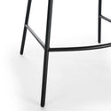 Set of 2, Natural Rattan Indoor Counter Chair , Black Finish Steel Legs,Black  (17.5"x20"x34")