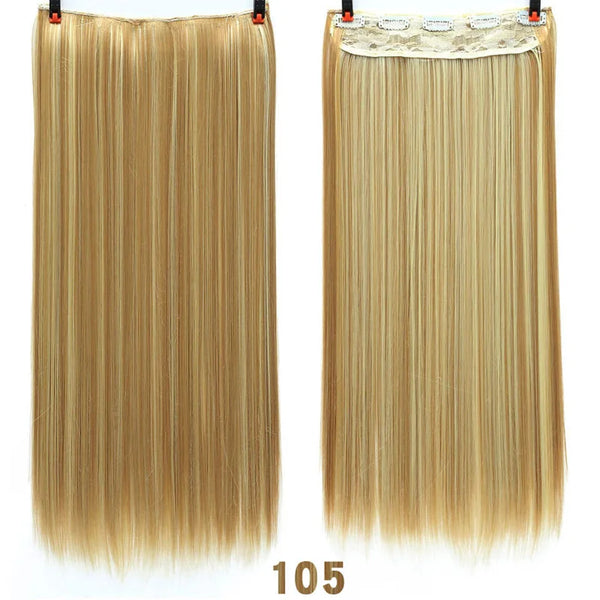 XUANGUANG Long Synthetic Hair 5 Clips in Hair Extension Heat Resistant Hairpiece Natural Wavy Hair Piece