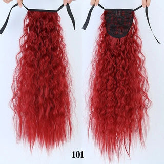 Buy 101 LUPU Synthetic Drawstring Ponytail 18 Inches Long Afro Curly Hair Extensions Hairpieces Pony Tail Fake Hair Heat Resistant