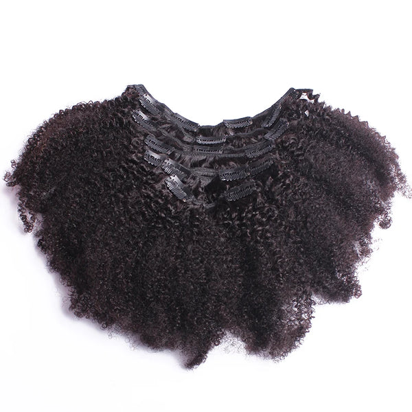 Kinky Curly Clip Ins 4B 4C Clip in Hair Extensions Human Hair Afro Kinky Curly Clip in Human Hair Extensions for Black Women