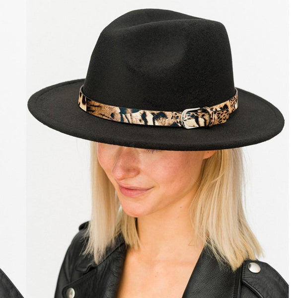 Leopard Band Fedora Hat