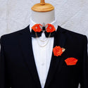 Crystal Bow Tie Set Men's Women's Business Suit Accessories Collar Flowers Vintage Wedding Bow-Tie Pocket Towel Brooch 3pcs Sets