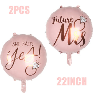 Buy 2pcs-22inch Bride to Be Party Decorations Latex Balloons Set Cup Plates Bachelorette Party Supplies Veil Sash Team Bride Wedding Decor