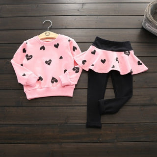 Buy pink Toddler Girls Clothes Kids Autumn Winter T Shirt Pants Christmas Clothes Girls Printed Outfits Sport Suit Children Clothing Set