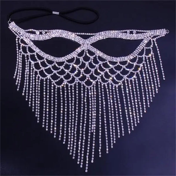 Luxury Tassel Rhinestone Mask for Face