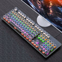 Mechanical Keyboard Black Axis Blue Switch Retro Punk Gaming Keyboard Mouse Headphone Three Piece Set Cable for Desktop Loptap