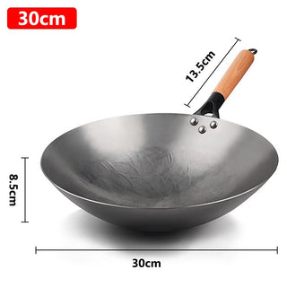 Iron Wok Traditional Handmade Iron Wok Non-Stick Pan Non-Coating Gas Cooker Cookware