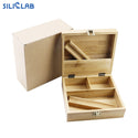 Natural Bamboo Box Kit With Tray  for Smoking Accessories Rolling Paper Grinder Pipe Storage Smell Proof Custom Herb Stash Box