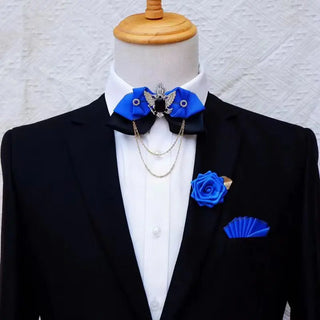 Buy 9-set Crystal Bow Tie Set Men&#39;s Women&#39;s Business Suit Accessories Collar Flowers Vintage Wedding Bow-Tie Pocket Towel Brooch 3pcs Sets