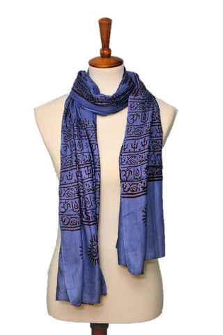 Buy bright-blue OM Yoga Meditation Mantra Prayer Shawl - Large