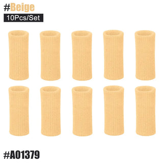 Buy type2-beige JUUMMP 10Pcs/Set Finger Protection Arthritis Support Finger Guard Outdoor Sports Basketball Volleyball Elastic Finger Sleeves