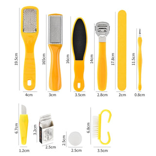 GOALONE 10 in 1 Foot Scrubber Professional Pedicure Tools Kit Rasp Foot File Callu Remover Set Feet Exfoliating Scrubber Cleaner