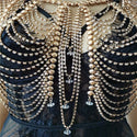 New RJRH21 Fashion Women Handmade Rhinestone Bra Shoulder Chains Jewelry Bling Crystal Beads Top Costume Jewelry 2 Colors