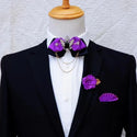 Crystal Bow Tie Set Men's Women's Business Suit Accessories Collar Flowers Vintage Wedding Bow-Tie Pocket Towel Brooch 3pcs Sets