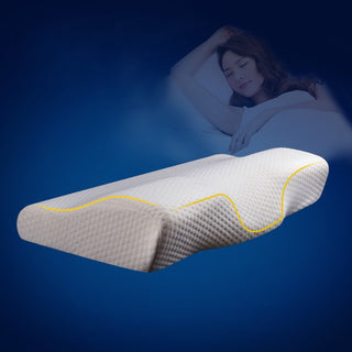 Buy 50-x-30-x-10-cm Memory Foam Bedding Pillow Neck Protection Slow Rebound Memory Foam Butterfly Shaped Pillow Health Cervical Neck Size in 50*30CM