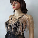 New RJRH21 Fashion Women Handmade Rhinestone Bra Shoulder Chains Jewelry Bling Crystal Beads Top Costume Jewelry 2 Colors