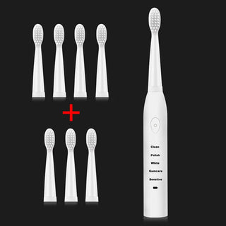 Buy white-set Ultrasonic Sonic Electric Toothbrush Rechargeable Tooth Brushes Washable Electronic Whitening Teeth Brush Adult Timer Toothbrush