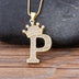 New Luxury Copper Zircon A-Z Crown Alphabet Pendant Chain Necklace Punk Hip-Hop Style Fashion Woman Man Initial Name Jewelry - Webster.direct