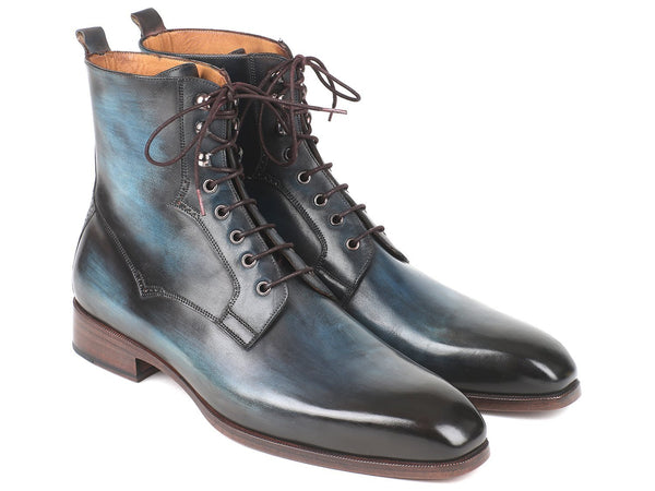 Paul Parkman Men's Blue & Brown Leather Boots