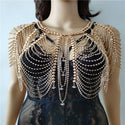 New RJRH21 Fashion Women Handmade Rhinestone Bra Shoulder Chains Jewelry Bling Crystal Beads Top Costume Jewelry 2 Colors