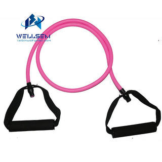 Buy pink Elastic Yoga Pull Rope Fitness Resistance Bands Exercise Tubes Practical Training Elastic Band Rope Yoga Workout Stretch Band