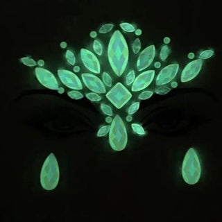 Buy 10 Luminous Crystal Face Stickers Rhinestone Temporary Tattoo Glow in the Dark Face Jewelry Stickers Eye Stickers Party Makeup