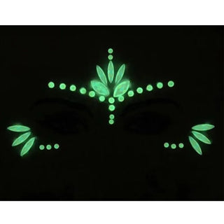 Buy 06 Luminous Crystal Face Stickers Rhinestone Temporary Tattoo Glow in the Dark Face Jewelry Stickers Eye Stickers Party Makeup