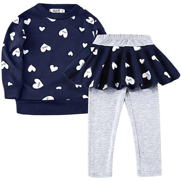 Toddler Girls Clothes Kids Autumn Winter T Shirt Pants Christmas Clothes Girls Printed Outfits Sport Suit Children Clothing Set