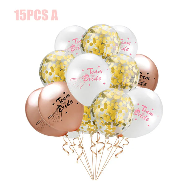 Bride to Be Party Decorations Latex Balloons Set Cup Plates Bachelorette Party Supplies Veil Sash Team Bride Wedding Decor