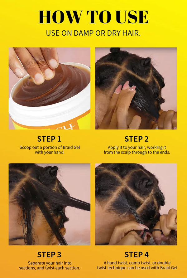 Hot African Curly Hair Braid Gel Anti Itch Cleaning Set for Braided Styling Anti Hair Loss Braid Oil Moisturizing Braiding Gel