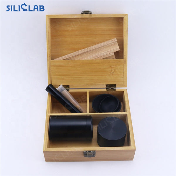 Natural Bamboo Box Kit With Tray  for Smoking Accessories Rolling Paper Grinder Pipe Storage Smell Proof Custom Herb Stash Box