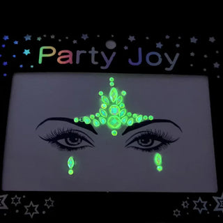 Buy 21 Luminous Crystal Face Stickers Rhinestone Temporary Tattoo Glow in the Dark Face Jewelry Stickers Eye Stickers Party Makeup