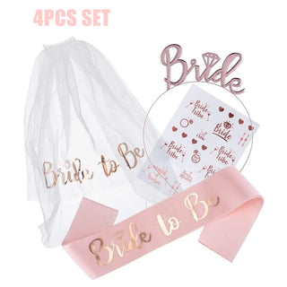 Buy 4pcs-set-a Bride to Be Party Decorations Latex Balloons Set Cup Plates Bachelorette Party Supplies Veil Sash Team Bride Wedding Decor