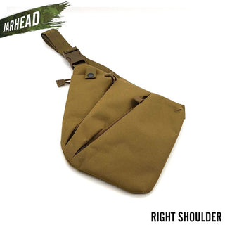 Buy tan-rightshoulder Multifunctional Concealed Tactical Storage Gun Bag Holster Men&#39;s Left Right Nylon Shoulder Bag Anti-Theft Bag Chest Bag Hunting