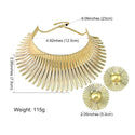 Africa Necklaces Jewelry Set Gold Color Metal Big Exaggerated Torque