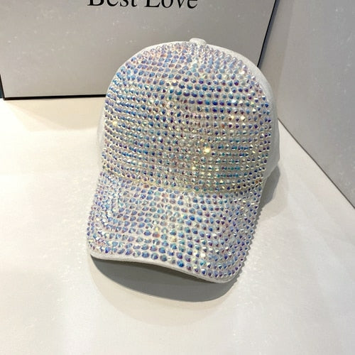 Summer Ladies Baseball Cap Korean Wild Spring and Autumn Rhinestone