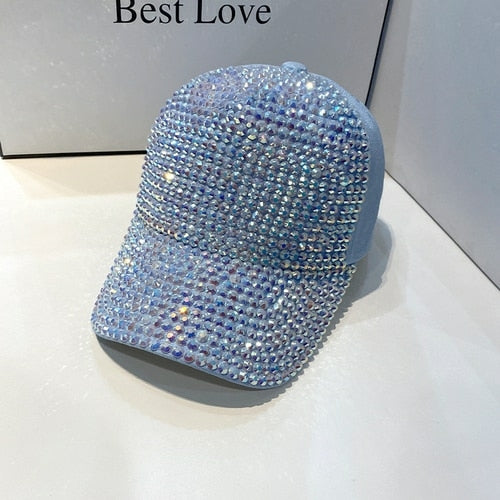 Summer Ladies Baseball Cap Korean Wild Spring and Autumn Rhinestone