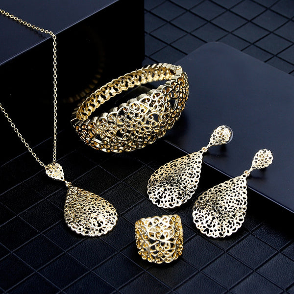 Sunspicems Gold Color Metal Arab Jewelry Set