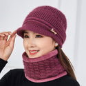Winter Elder Woman Warm Hat Middle Age Lady Fashion Woolen Knitted
