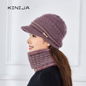 Winter Elder Woman Warm Hat Middle Age Lady Fashion Woolen Knitted