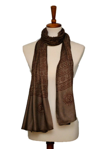 Buy dark-chocolate OM Yoga Meditation Mantra Prayer Shawl - Large