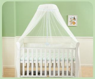 Buy blue Summer 0-3 Years Baby Bed Crib Netting Hung Dome Mosquito Net With Holder Self-Stand Hanging Net Curtain Kids Infant Bed Canopy