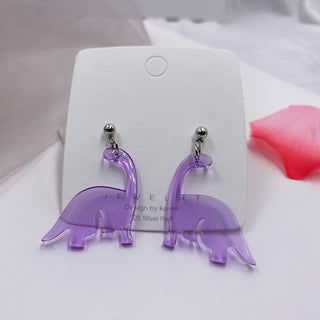 Cute Colorful Animal Acrylic Little Dinosaur Earrings for Girls Women Children Birthday Gift Lovely Jewelry