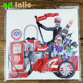 Birthday Motorcycle Bike 3D Paper Laser Cut Pop Up Handmade Post Cards Custom Gift Greeting Cards Souvenirs Party Supplies CD084