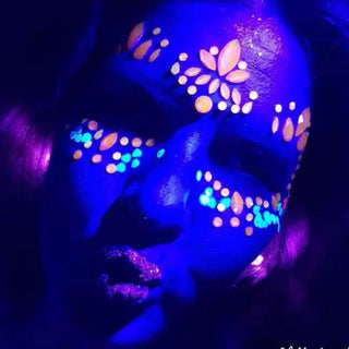 Buy 11 Luminous Crystal Face Stickers Rhinestone Temporary Tattoo Glow in the Dark Face Jewelry Stickers Eye Stickers Party Makeup