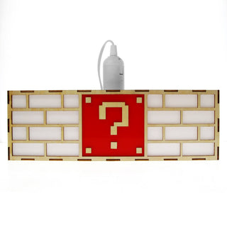 Buy red Colorful Video Game Question Mark Block Hanging Lamp Creative Wood Ceiling Pendant Light Elegant Lamp Gift for Game Lover Kids