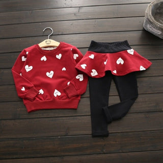 Buy red Toddler Girls Clothes Kids Autumn Winter T Shirt Pants Christmas Clothes Girls Printed Outfits Sport Suit Children Clothing Set