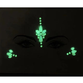 Buy 05 Luminous Crystal Face Stickers Rhinestone Temporary Tattoo Glow in the Dark Face Jewelry Stickers Eye Stickers Party Makeup