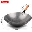 Iron Wok Traditional Handmade Iron Wok Non-Stick Pan Non-Coating Gas Cooker Cookware